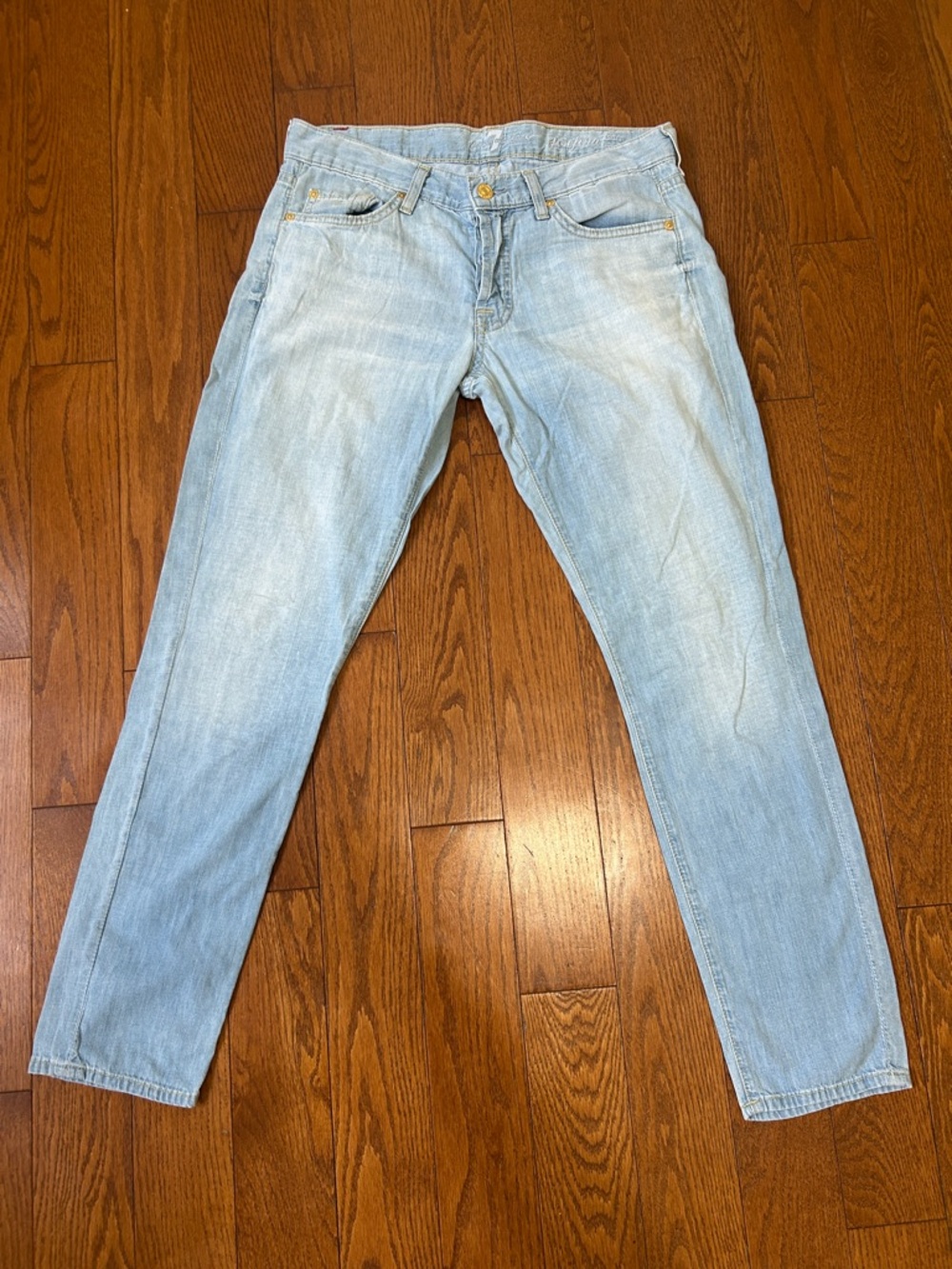 7 For All Mankind Pale Blue Josefina skinny boyfriend Jeans
